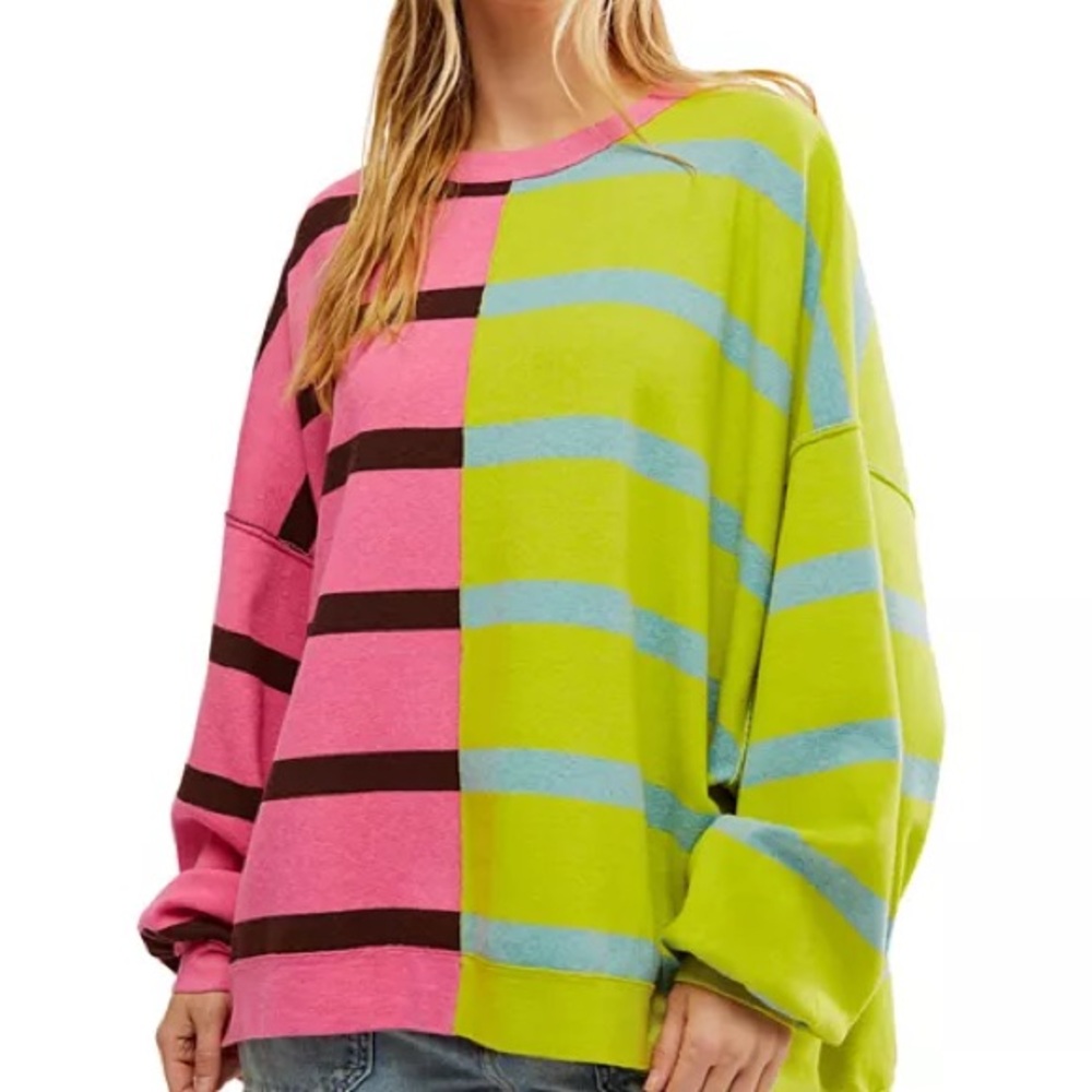 Free People Colorful Striped Sweater